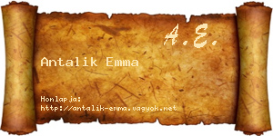 Antalik Emma névjegykártya